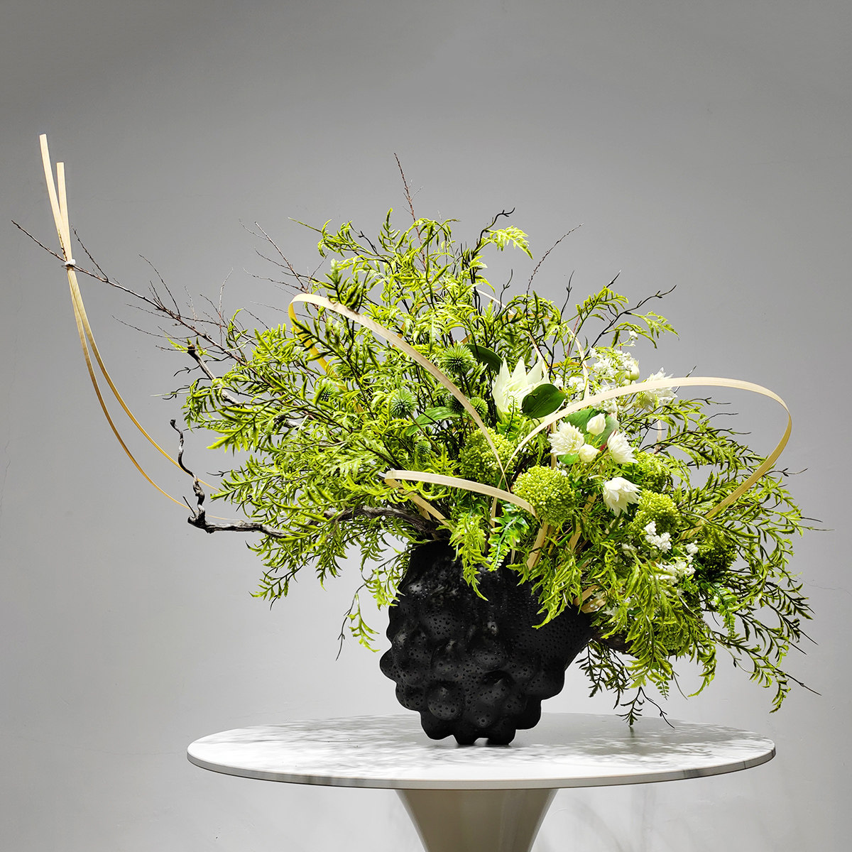 现代轻奢玻璃花器花艺仿真绿植售仿真花/假花