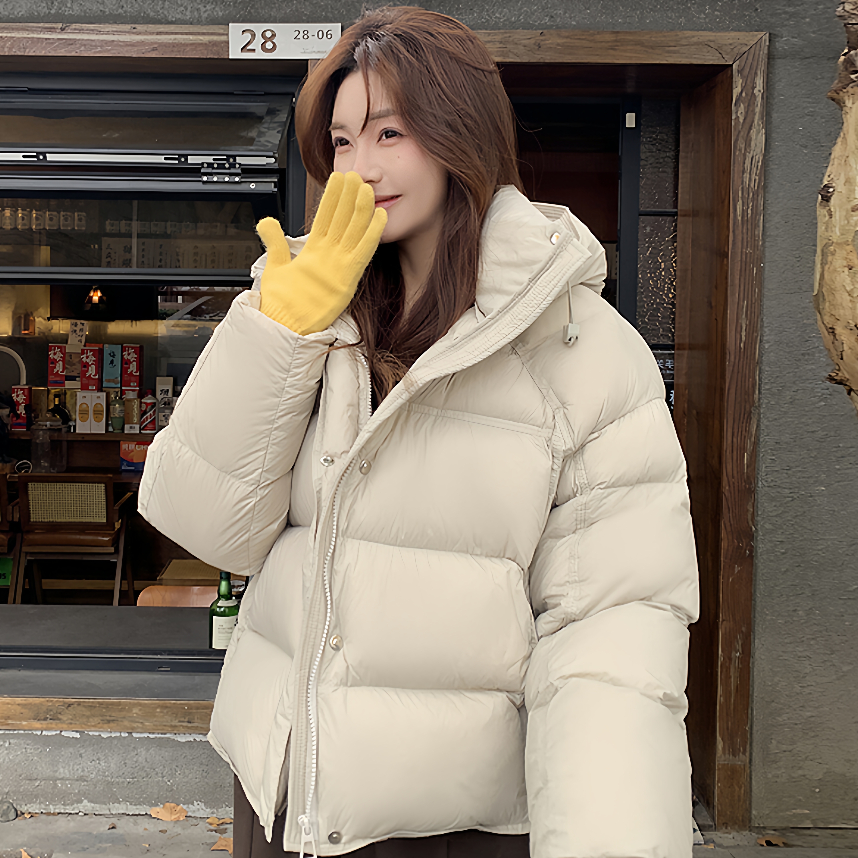【反季特卖】泡芙羽绒服女2025新款冬季短款连帽宽松加厚白鸭绒