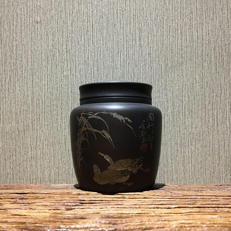 云南建水紫陶名家迷你小茶叶罐 醒茶罐 斗茶罐 储茶罐