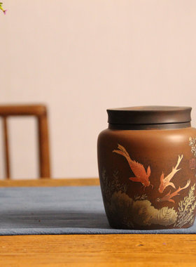 云南建水紫陶茶具精品小茶叶罐 迷你茶罐 醒茶罐 赵沐之名家作品