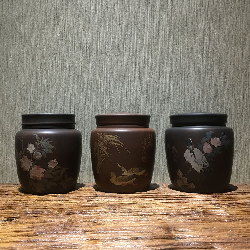 云南建水紫陶茶具 名家赵沐之迷你小茶叶罐 醒茶罐 斗茶罐 小茶缸