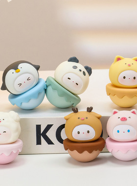 不倒翁摆件办公高级感礼品创意小摆件树脂工艺品新款桌面装饰礼物