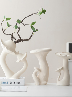 陶瓷花瓶客厅摆件新款高档设计师款北欧风格现代家居摆件客厅桌面