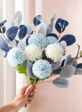 仿真花花束餐桌电视柜花瓶插花假花摆件仿真玫瑰花绢花
