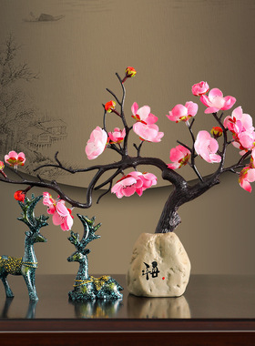 创意中式树脂麋鹿小摆件家居装饰品工艺品客厅书房酒柜小摆设手工