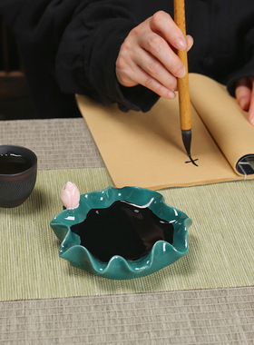 陶瓷摆件家用创意毛笔笔搁ins高级感景德镇小摆件手工装饰品笔托