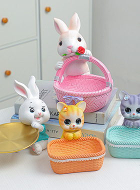 简约卡通猫存钱罐玄关摆件家居桌面饰品客厅装饰浴室肥皂收纳精美