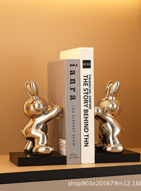 轻奢书房客厅酒柜电视柜摆件家居装饰品陶瓷简约现代书夹创意