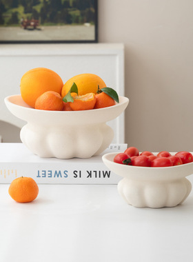 陶瓷家用高脚水果盘水果篮收纳盘客厅茶几零食糖果收纳北欧