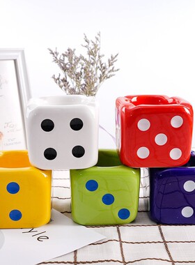 陶瓷筛子烟灰缸色子礼品家居摆件骰子个性家居办公室烟灰缸