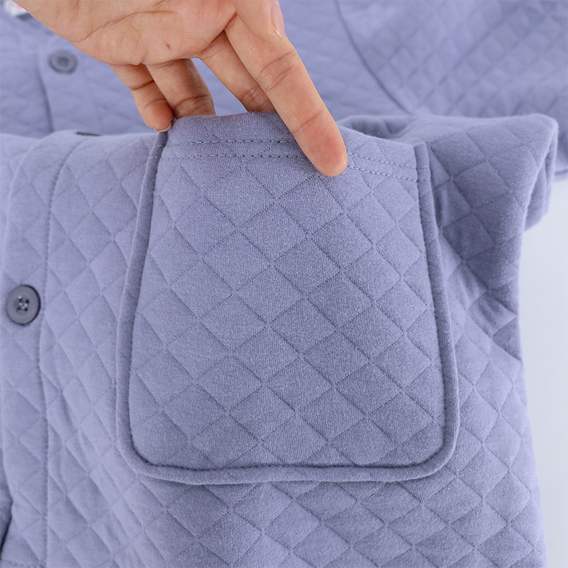 남성용 따뜻한 가디건 플러스 사이즈 순면 오픈핏 속옷 노인용 면 오픈핏 속옷 두꺼운 대형 사이즈 봄 가을 의류