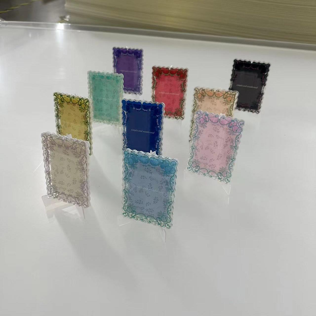 素植亚克力谷美展示架小卡相框明信片立牌摇摇乐吧唧徽章收纳装