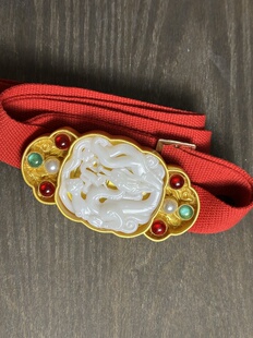 大萌制 新款仿明代玉雕龙三台带 明制汉服腰带 男款 3d打印