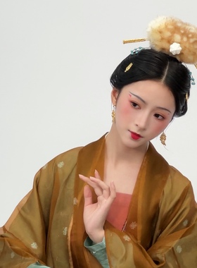 大萌制 冬季新款鹿胎小冠梅花簪子 宋代毛绒发冠 div汉服头冠发饰