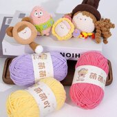 萌萌吖哑光雪尼尔毛线团细冰条线钩针玩偶毯子萌小丫同款 金丝绒线