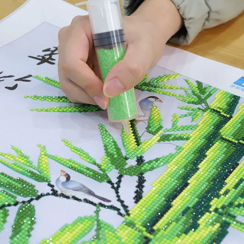 5D Diamond Painting 2023 Новая гостиная полная алмазная слива бамбука из хризантемы хрустально -кросс -шит.