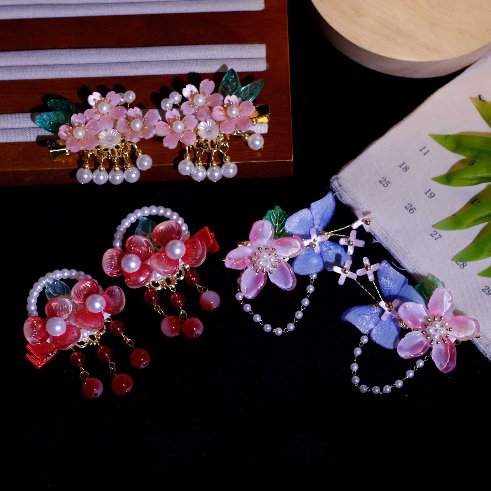 儿童发饰汉服头饰古风步摇流苏对夹女童超仙复古发饰古装花朵发夹,童装/婴儿装/亲子装,发饰,淘宝优惠券,粉丝福利购,淘宝优惠卷