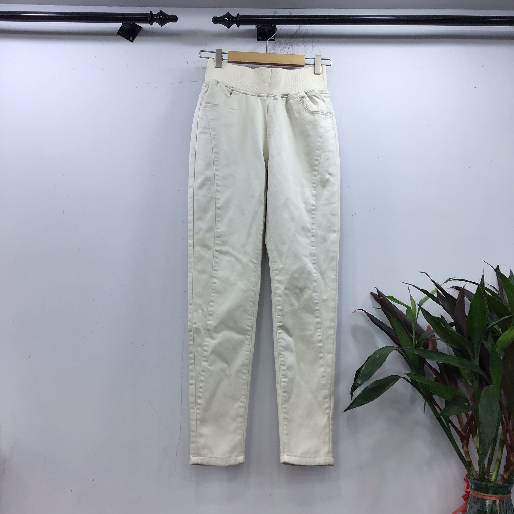 尹衣社1120棉裤2025冬季新款加厚夹棉加棉保暖松紧腰弹力高腰女裤