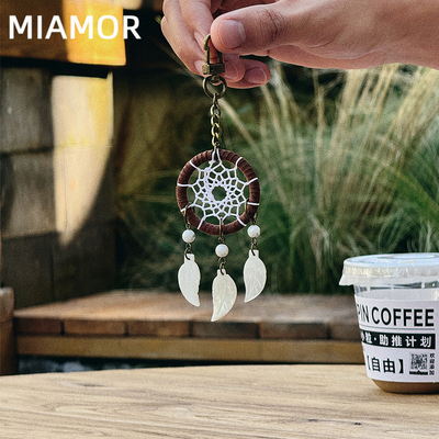 森系ins风纯手工编织捕梦网挂件