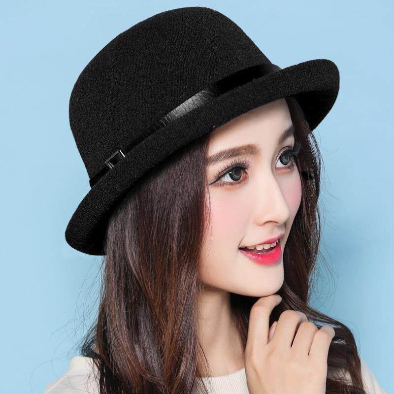 小礼帽女英伦卷边春夏秋季韩版帽子女士英伦爵士帽渔夫帽女