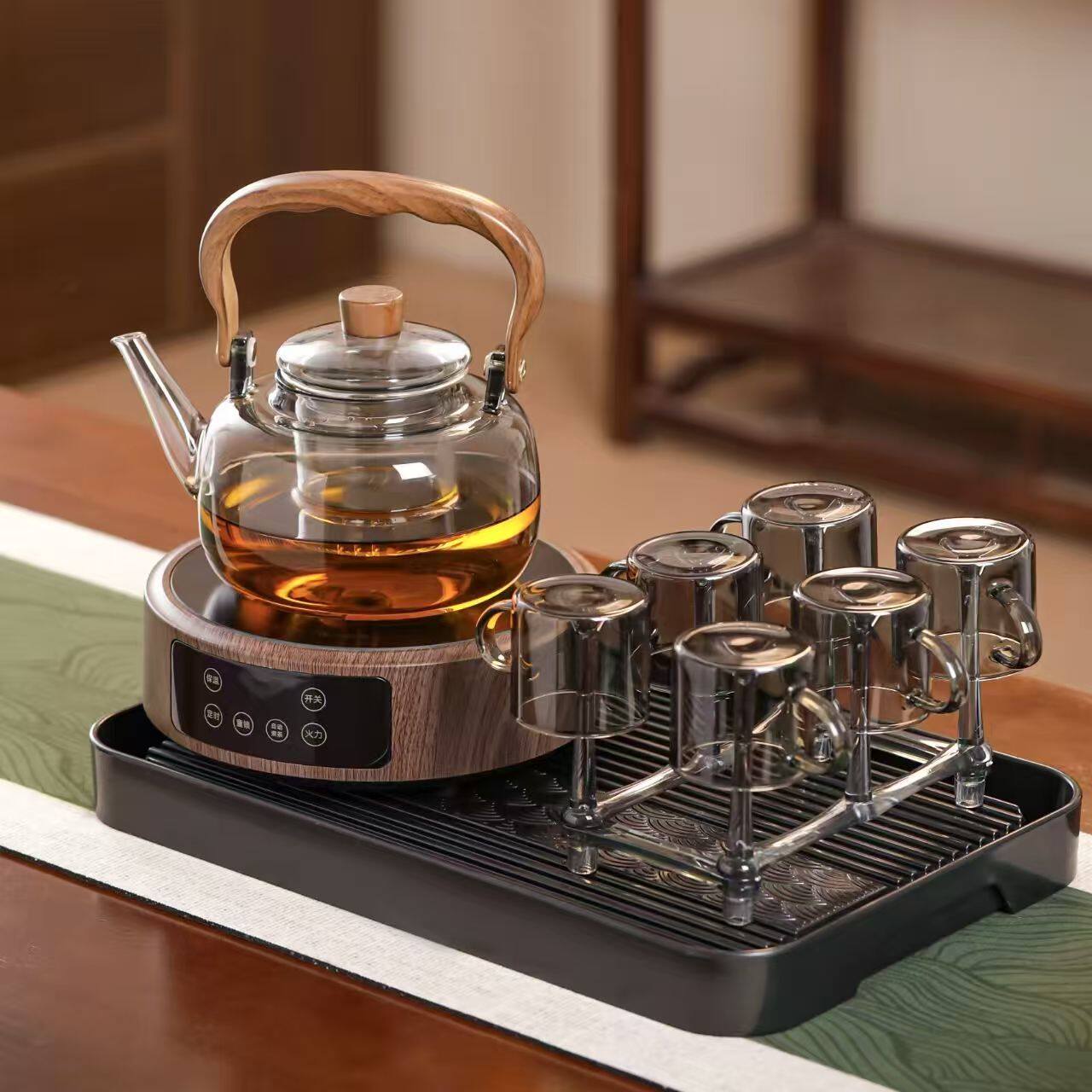 2026新款横硕电陶炉1500W煮茶器家用小型玻璃壶泡茶烧水电茶炉具
