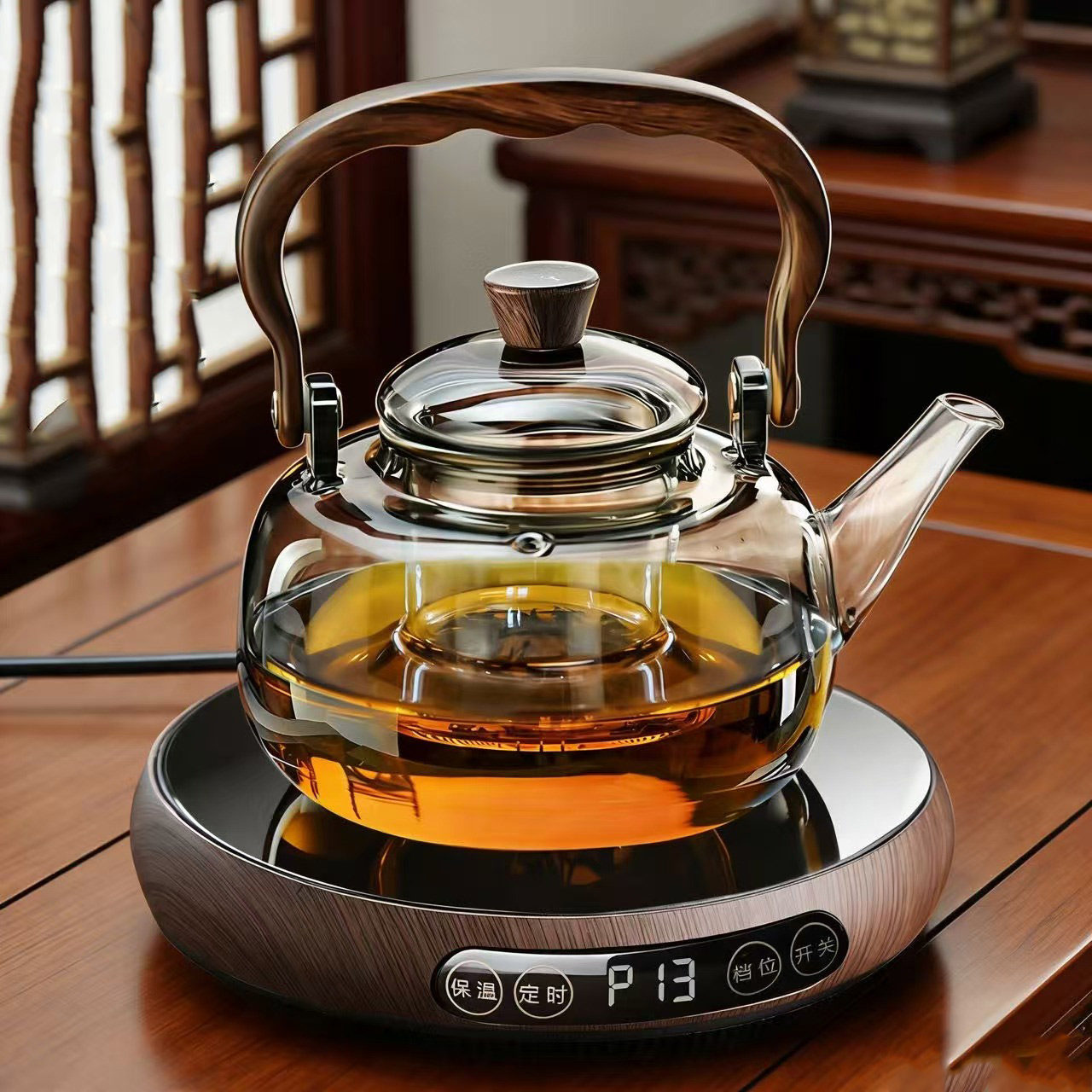 2026新款康茗电陶炉1350W煮茶器家用小型大功率玻璃壶泡茶烧水炉