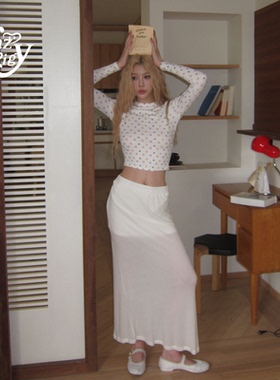 ALazyPig氧气感薄纱白裙26春新品半透明轻盈灵动长裙半身裙