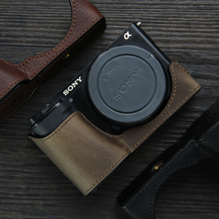 半套底座 E1皮套 真牛皮相机包配件 适用索尼zve10相机套SONY