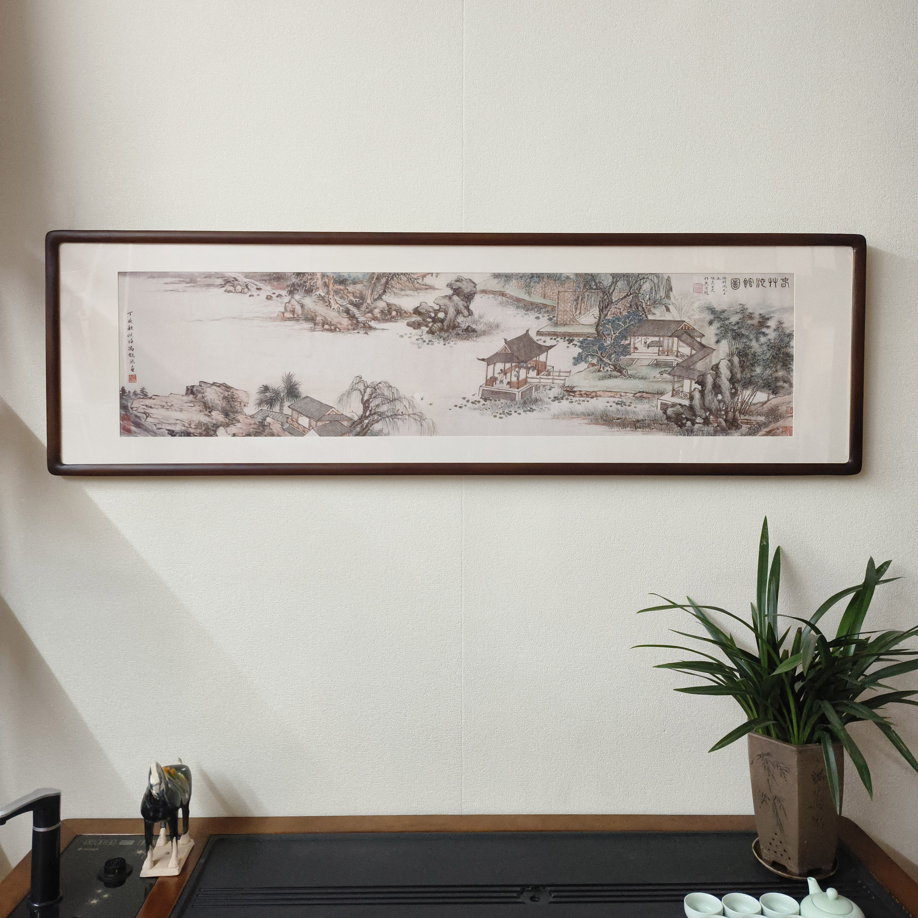吴湖帆春竹沁馆图山水画新中式客厅装饰画沙发背景墙挂画茶室壁画