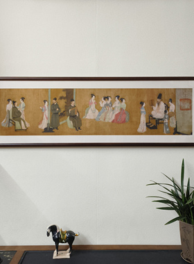 韩熙载夜宴图古代名画仕女人物挂画茶室餐厅酒店包间新中式装饰画