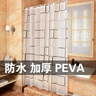 直销黑方格浴帘防水加厚现代简约隔断帘遮光浴帘布卫生间浴室 新款