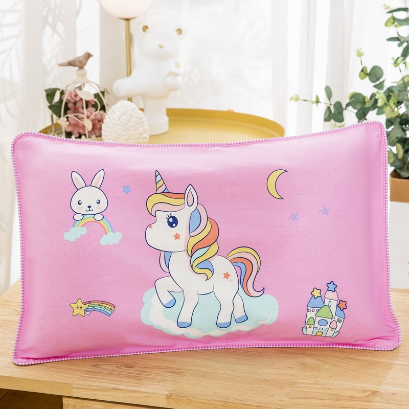 儿童女孩独角兽全棉枕套30x50幼儿园女童纯棉枕芯套40*60小枕头套