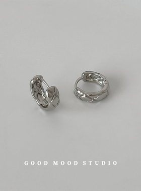 GMScoco小姐 精致菱格高级感耳环法式小众耳饰轻奢百搭耳圈耳扣女