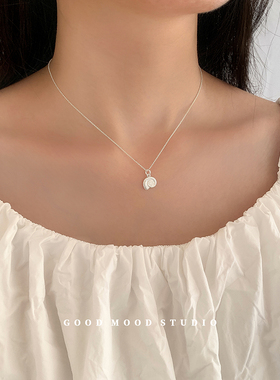 GMS浪漫仲夏 小众原创海螺吊坠项链简约夏日度假风颈链锁骨链纯银