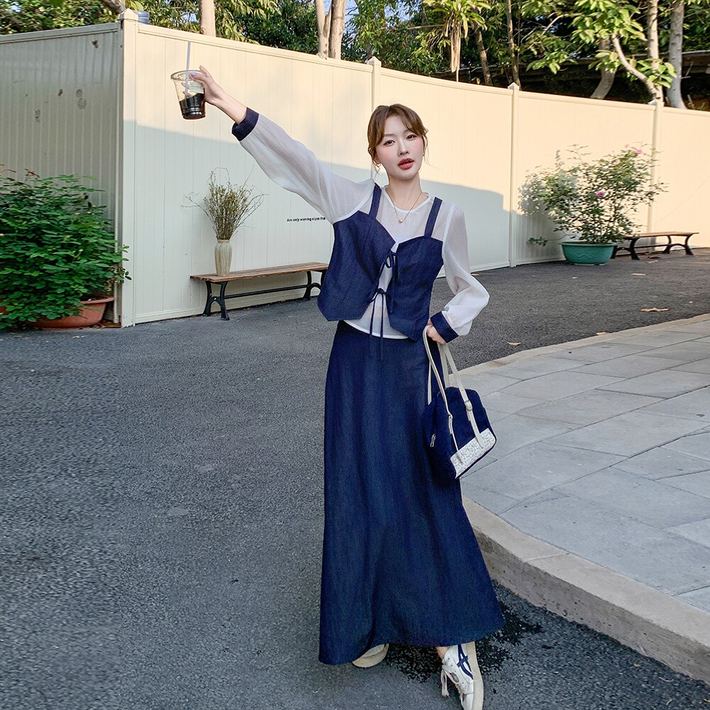 现货假两件半身裙两件套2C282-921P160K228,女装套装/套裙,2C282