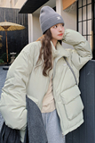 立领面包服羽绒服女冬新款学院风洋气宽松加厚减龄白鸭绒短款外套，女装棉衣/棉服，2C282