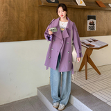 现货新款休闲紫色短风衣2C282-857P145K198，女装风衣，2C282