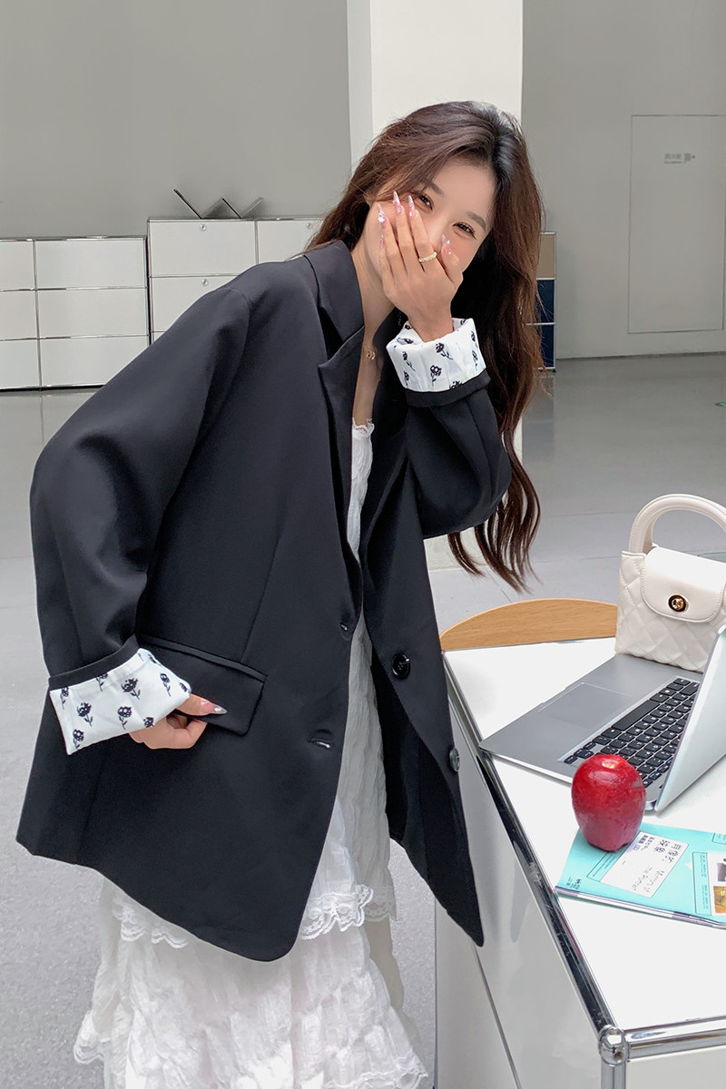 买家秀数据好已更设计款袖口碎花西装2C282-2026P85K138,女装西装,2C282