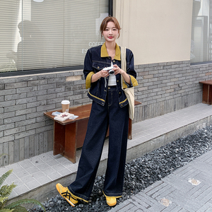 现货撞色牛仔套装外套女2C282-972P175K248图片