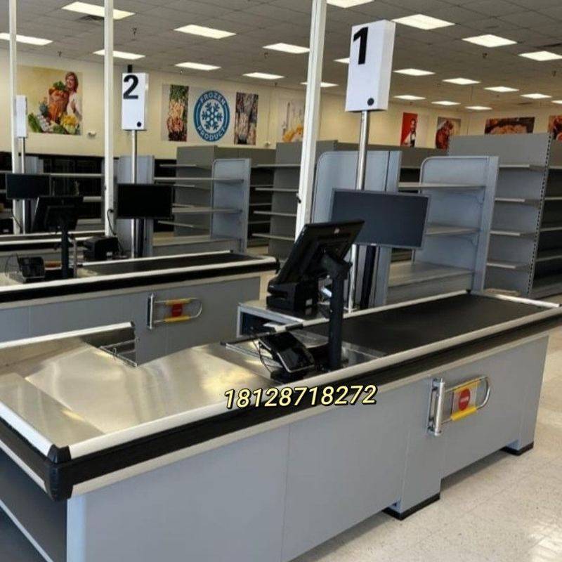 出口电动皮带收银台扫描称重仪POS一体机打印机一站式采购