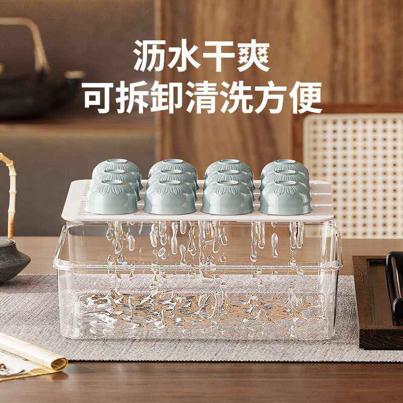 茶具茶杯收纳盒防尘透明公道盖盖碗功夫手提置物架箱茶壶杯带整理,收纳整理,茶具收纳盒,淘宝优惠券,粉丝福利购,淘宝优惠卷