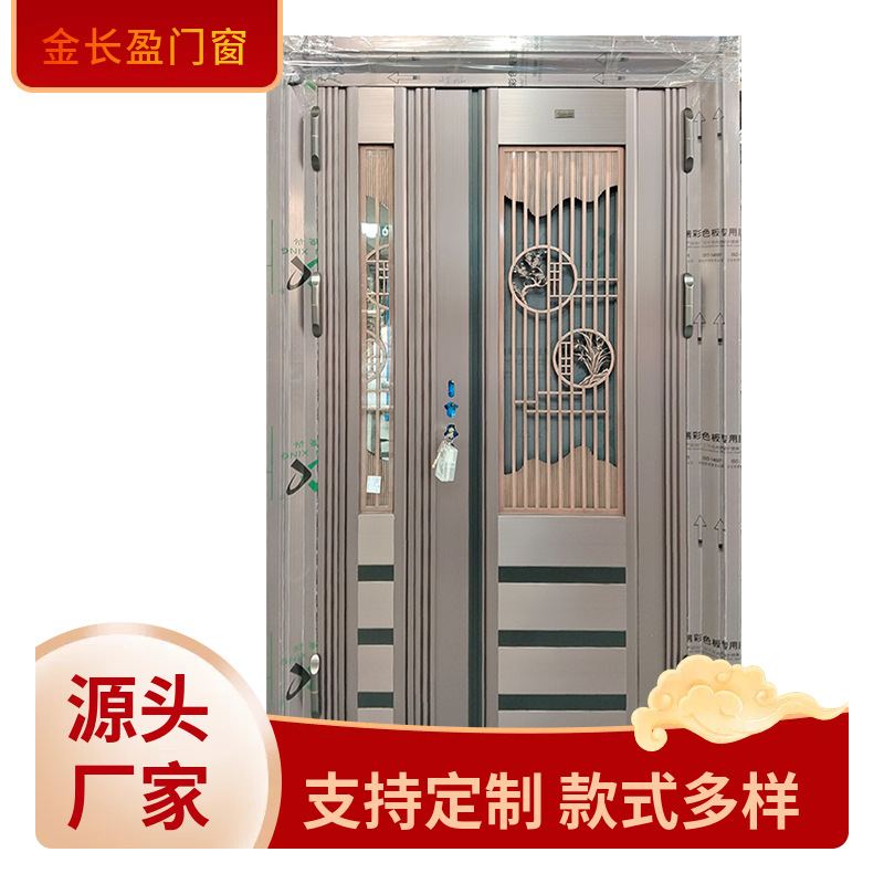 门子母门通风门小区单元推拉入户中门防盗门304不锈大门单开门