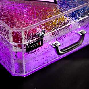 酒吧KTV黑桃A香槟透明展箱酒具 三支装香槟洋酒盒子led灯发光冰桶