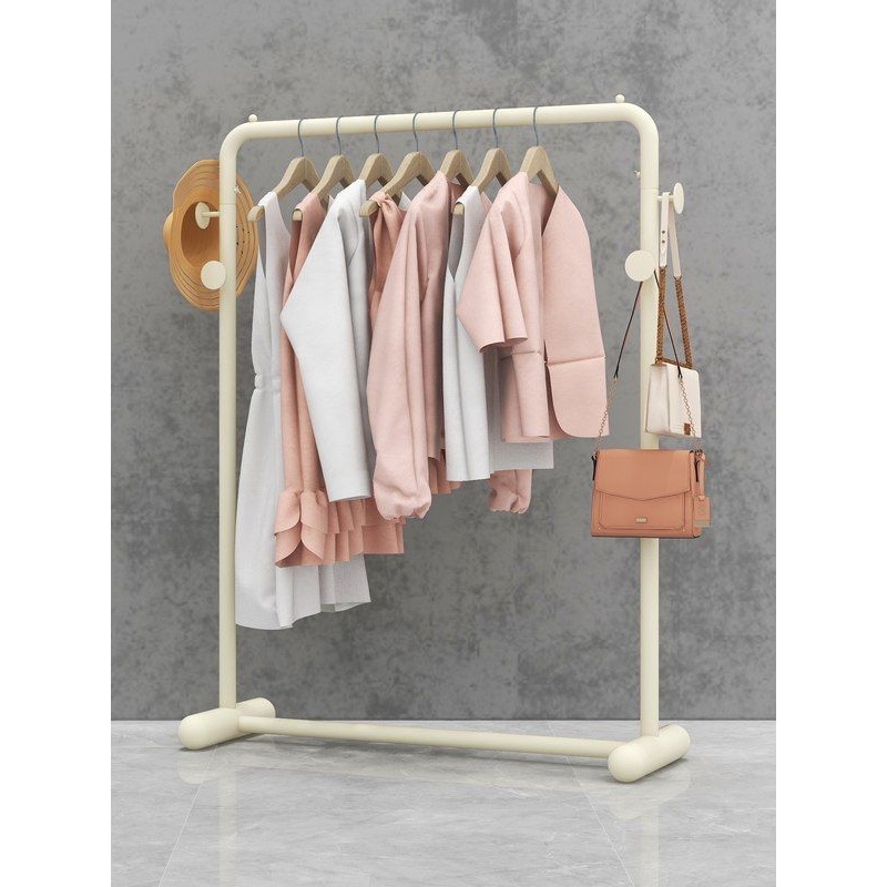 晾衣架落地家用卧室加粗双层挂衣架阳台晒衣服杆子宿舍单杆式衣架