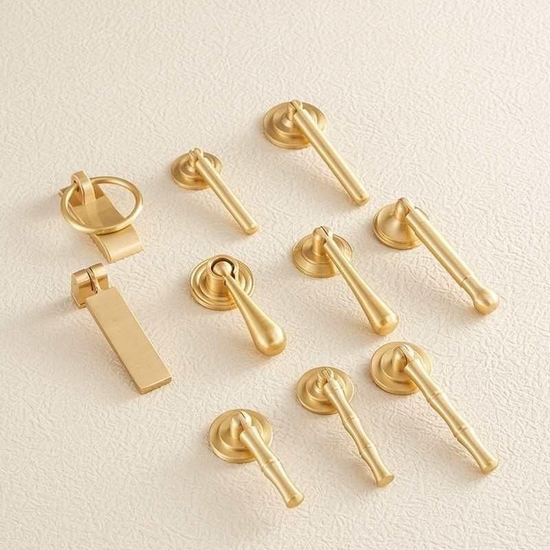 新中国风黄铜柜门把手，衣柜柜抽屉柜现代简单金可及豪华单孔门把,基础建材,小拉手,淘宝优惠券,粉丝福利购,淘宝优惠卷