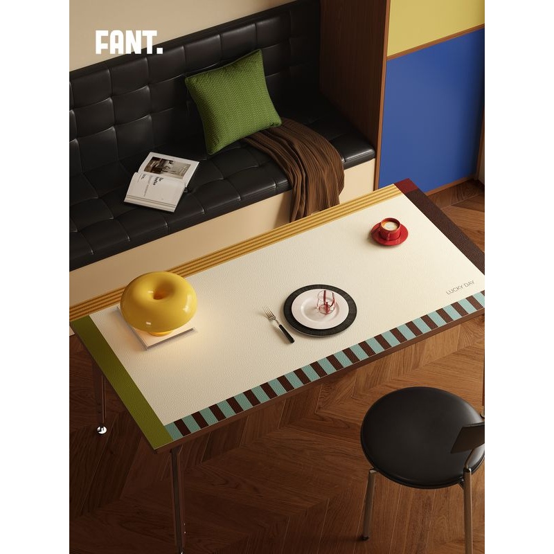 格勒夫斯中古风餐桌垫桌布防水防油防烫隔热轻奢高级感桌面保护垫