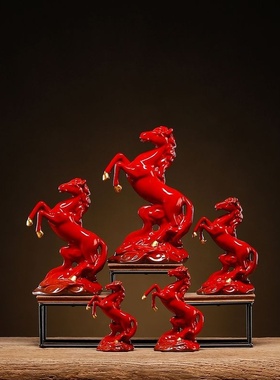 立马发财马摆件陶瓷生肖马工艺品办公室招财装饰摆设乔迁开业礼品