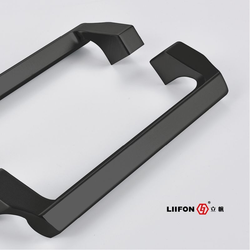 新款大拉手大门玻璃推拉门把手移门厨房280孔距黑色木门明装加厚