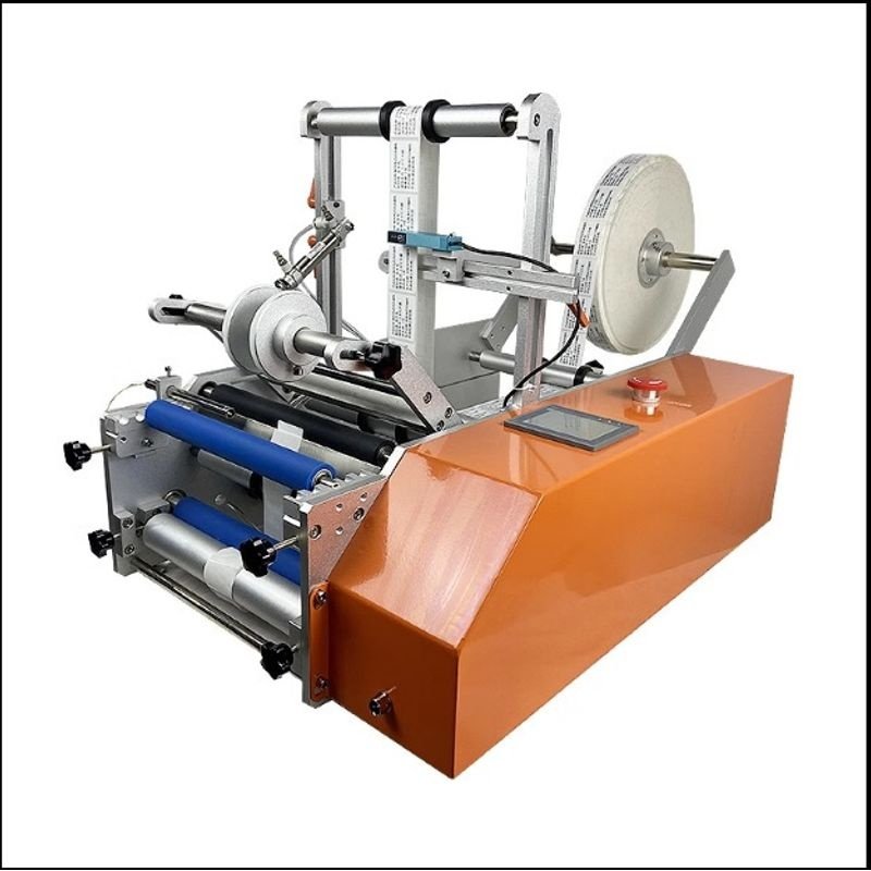 台式圆瓶平面半自动贴标机 MT-50半自动小型瓶子红酒玻璃瓶贴标机