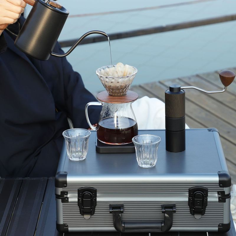 咖啡手冲全套便携电子秤磨豆机手冲壶分享杯手提箱户外手冲套装